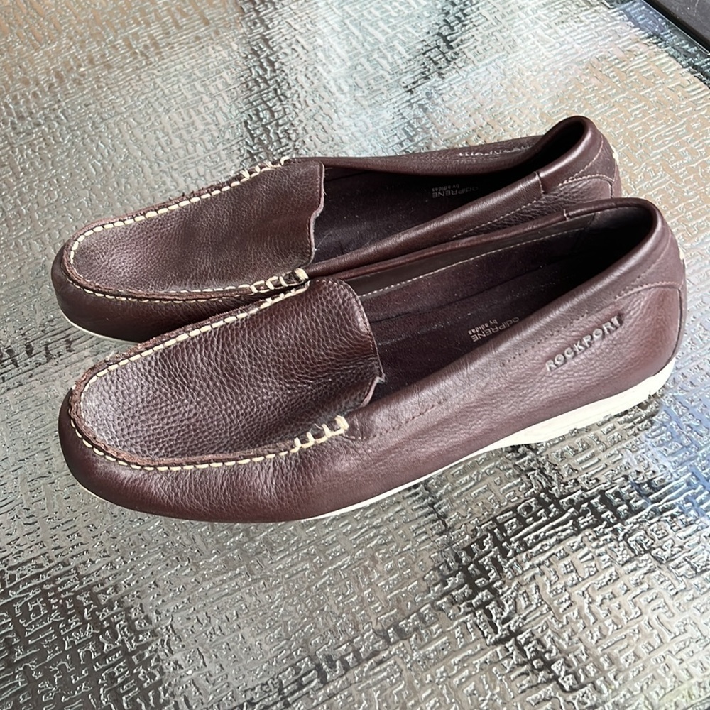 Brown leather slip on shoes adiprene by adidas - Picture 4 of 7